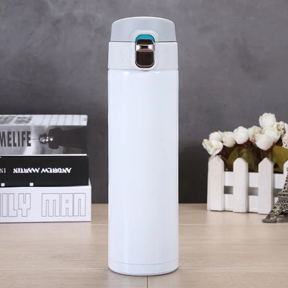 500M/16 Oz Insulated Mug Tritan Material Stainless Steel Metal Water Bottle Leakproof BPA Free Suitable for Hot and Cold Drinks