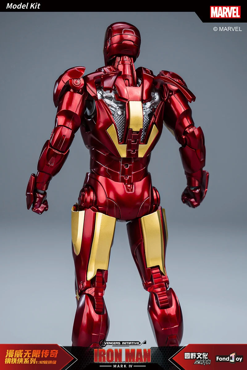 Fondjoy Marvel Iron Man MK1 Assemble Toy ABS Material First Generation Iron Man 1/12 Action Figures Toy Birthday Gifts for Boys