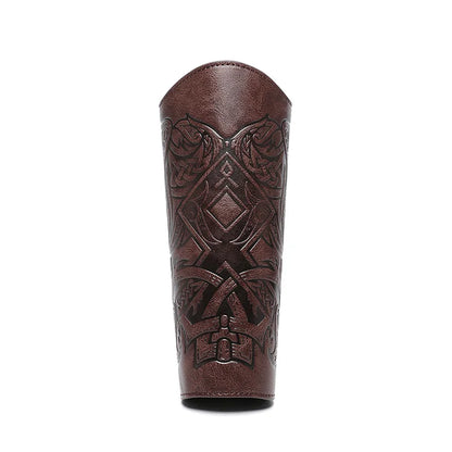 Medieval PU Leather Gauntlet Wristband Medieval Arm Bracers Punk Bracer Wrist Guards for Halloween Warrior Knight Photo Props