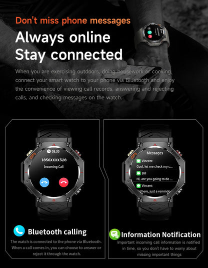 2025 New T-Rex 3 Ultra GPS Men SmartWatch 10ATM Waterproof Built-in Dual-band GNSS Compass Military Sport Flashlight Smart Watch