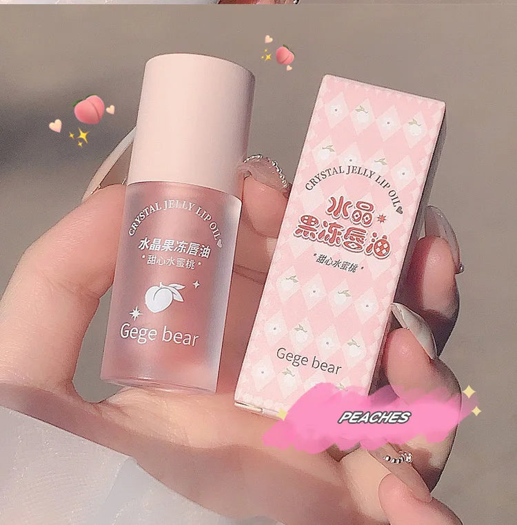 Gege Bear Crystal Jelly Fruit Lip Oil Peach Grape Avacado Hydrating Moisturizing Nourishing And Lightening Lips Line