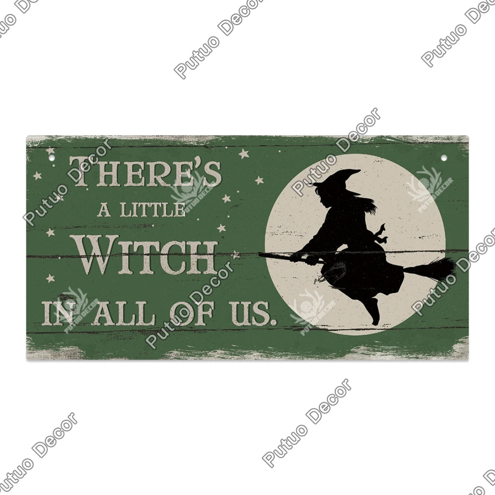 Putuo Decor Halloween Wooden Hanging Pendant Door Sign Pumpkin Ghost Bat Swith Greeting Doorplate Wood Crafts Happy Halloween Da