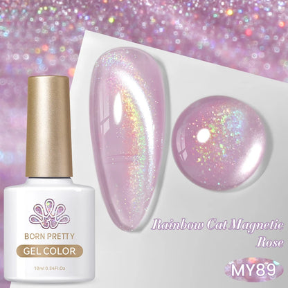 BORN PRETTY 10ml Silver Water Light Cat Magnetic Gel Nail Polish Nail Supplies Vernis Semi Permanent Gel for Fall Winter Nails
