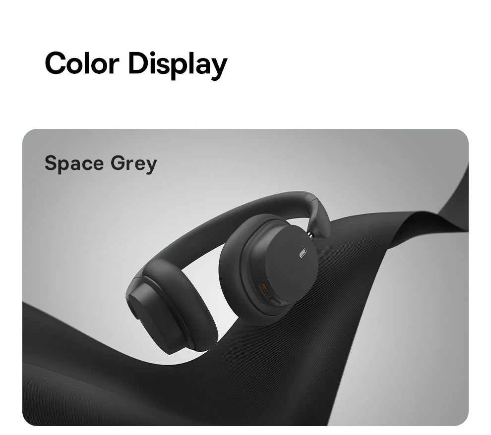 Baseus Wireless Headphones Bluetooth 5.3 HIFI Level Earphone 40mm Driver Foldable Over Ear Headsets 70H Playtime Spatial Audio