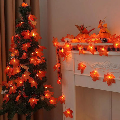 1PC USB/Battery Case Maple Leaf String Lights 10/20/40 LED Lights Waterproof For Halloween Outdoor Autumn Thanksgiving Decor