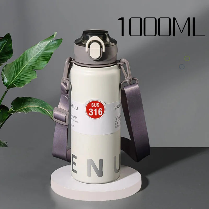 Stainless Steel Thermo Bottle Thermal Water Bottle Large Capacity Tumbler Portable Cold Hot Drinks Thermos Cup Fitness Cold Hot