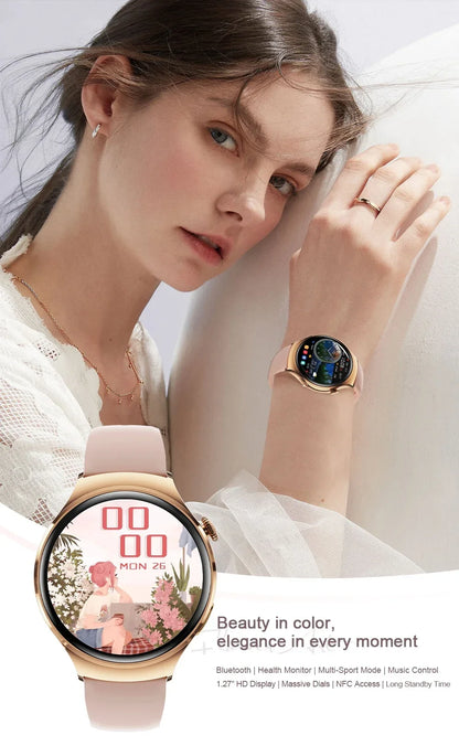 2025For HUAWEI Smart Watch Women GPS Trajectory Heart Rate Blood Pressure NFC Bluetooth Call 1.27inch AMLOED Smartwatches Ladies