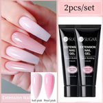 UR SUGAR 15ml Extension Gel Nail Polish Bright Nude White Clear Semi Permanent UV Hard Gel Nails Finger Prolong Gel Varnish Set