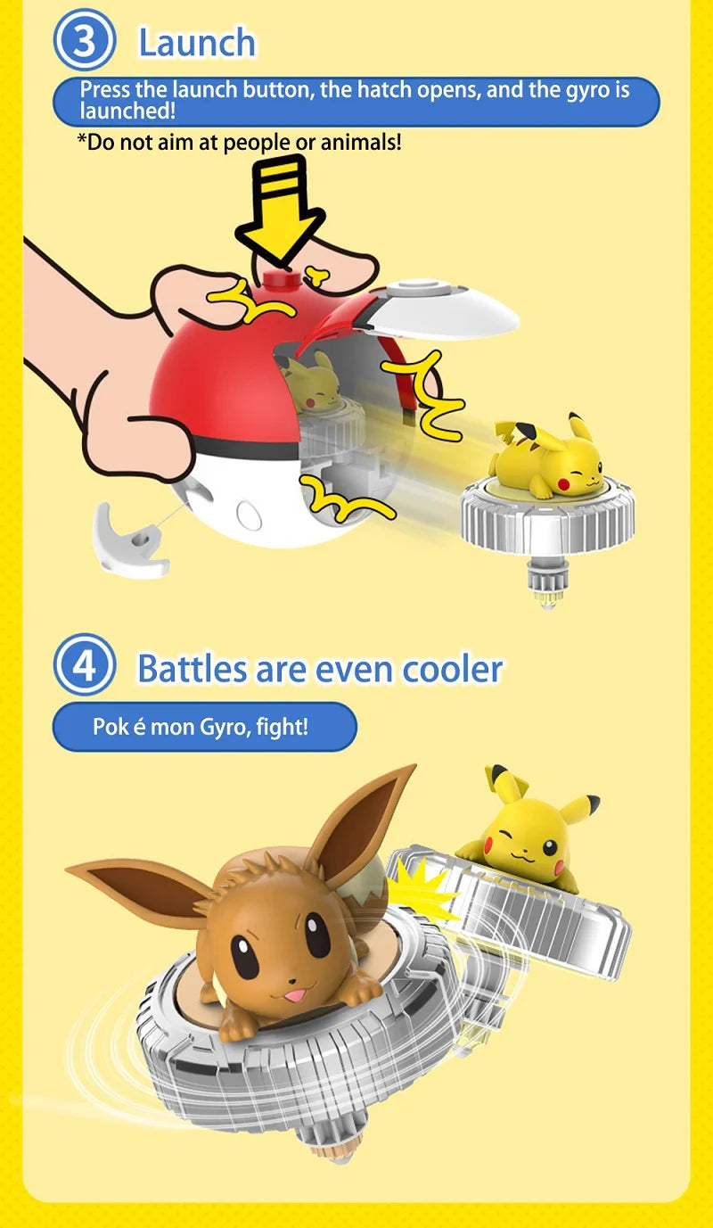 Genuine Pokemon Toys Ball Battle Gyro Pikachu Charmander Squirtle Mew Action Figure Model Pokeball Birthday Gift For Childre