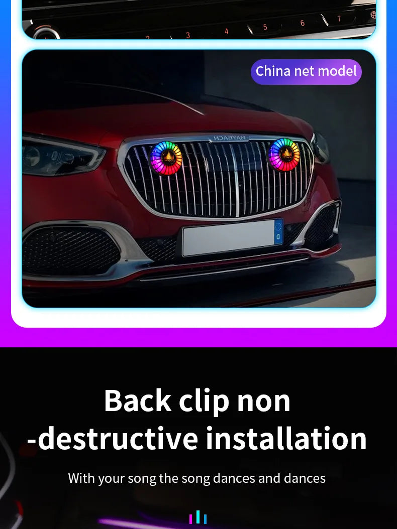 2 in 1 Smart RGB Pickup Lights LED 3D Ambient Lamp Sound Control Music Rhythm Lights Air Freshener for Car Gaming TV Creative