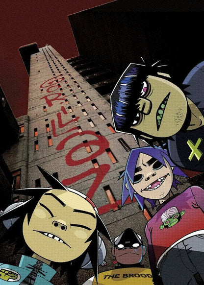 Virtual Anime Rock Band Gorillaz Poster Modern Music Album Cover Canvas Painting Wall Art for Club Living Room Home Decor Mural