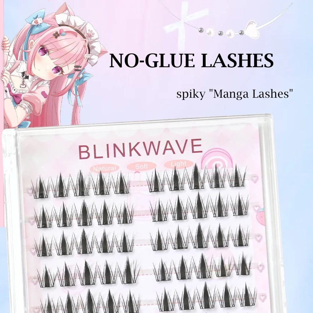 Upgraded Sunflower False Eyelashes No Glue Fake Lashes  Natural Reusable Band-Free Lashes Manga Lash Makeup Korean