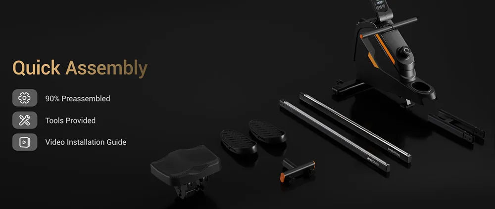 ROBORE UR20 Rower Machine with 126cm Extended Track, 16-Level Magnetic Resistance,160kg Weight Capacity,＜25 dB (Quiet Operation