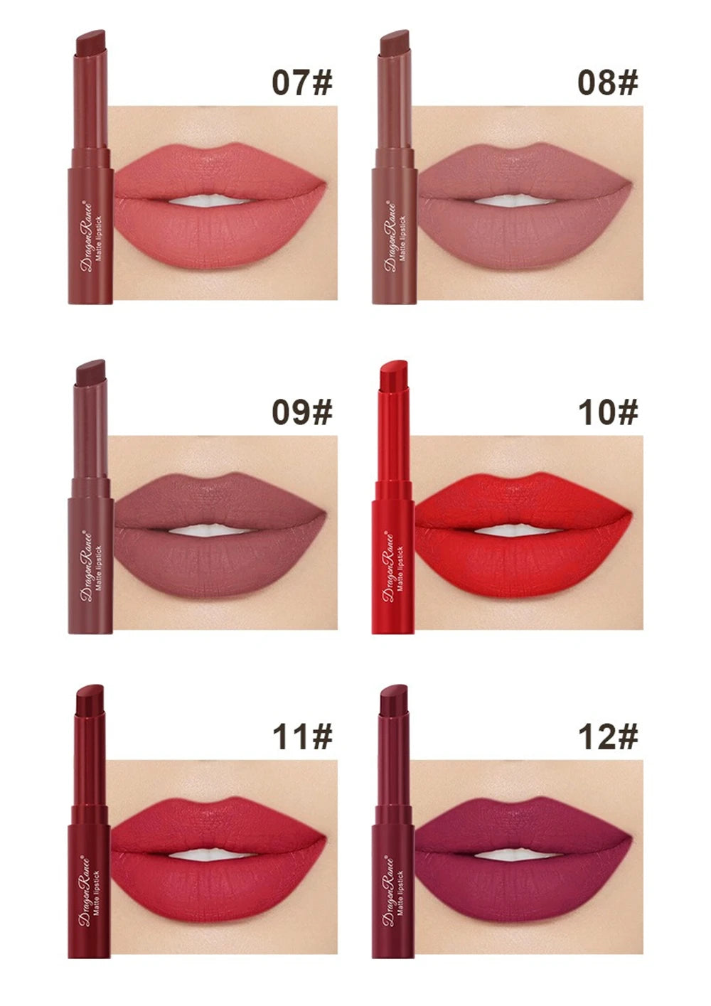 Nude Matte Lipstick Waterproof Lip Sticks Not Fading Sexy Red Velvet Lipsticks for Women Make Up Long Lasting Lip Cosmetics
