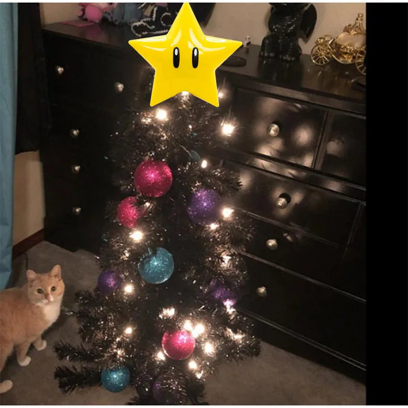 20CM Super Star Light Figure Handheld Christmas Tree Topper Decoration Star Pendant Peak Xmas Tree Top Desk Lamp For Gifts