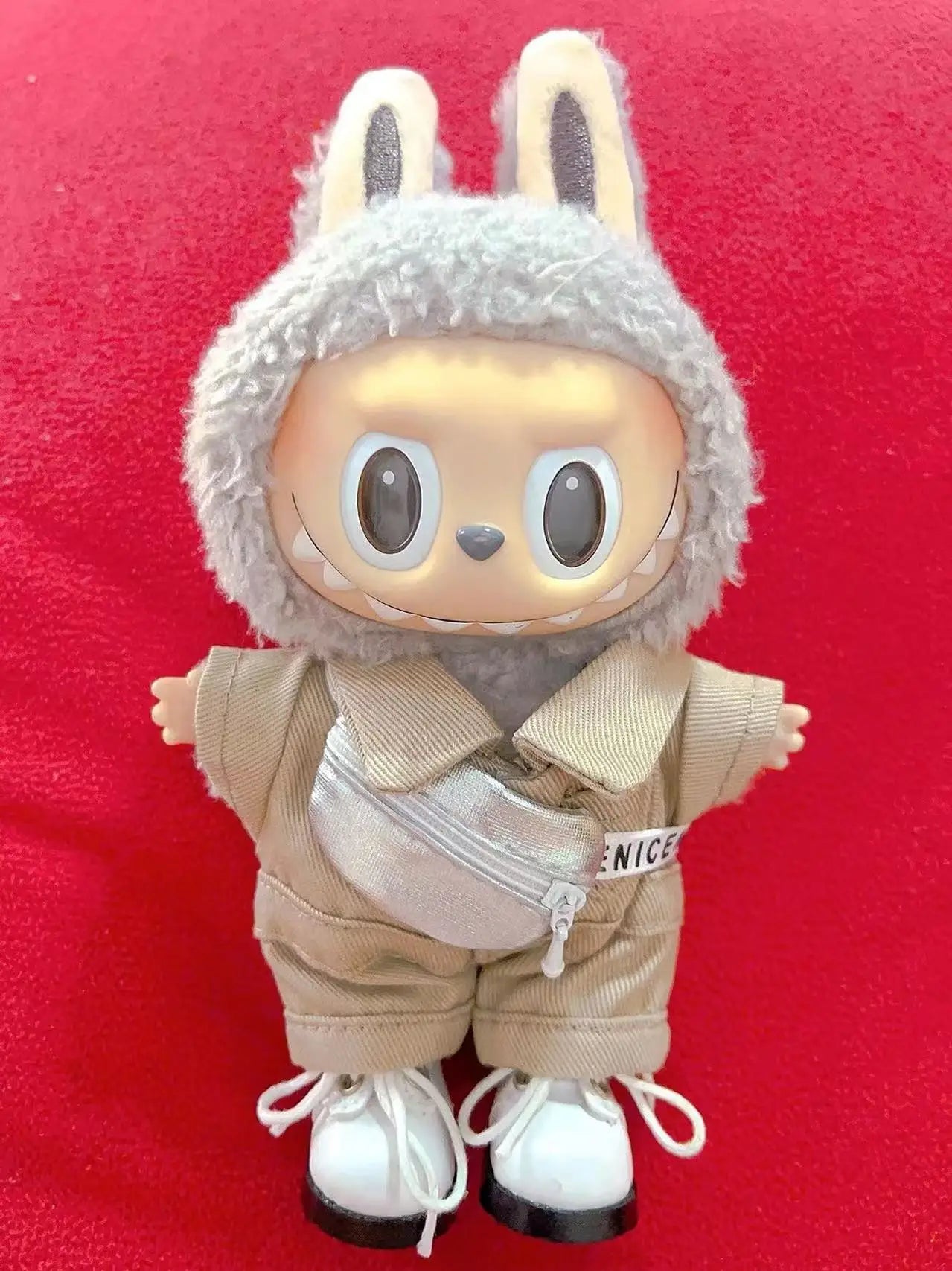 17cm V1 V2 Labubu Crossbody Bag Cute 1/6 1/8 1/12 BJD Dolls DIY Waist Bags Cute 15cm Idol Plush Doll Accessories Belt Bag Gift