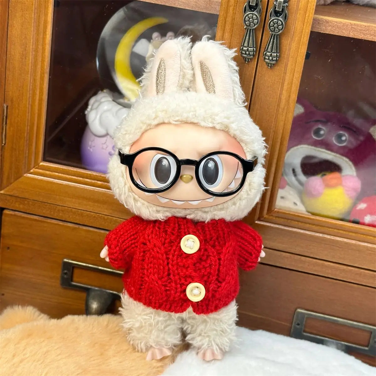 Ropa Labubu Doll Clothes Outfit Accessories For 15/17cm Labubu V2 V1 Plush Doll's Clothing Colorful Sweater Kid Toy Girl Gift