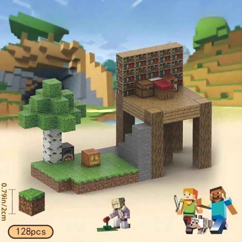 Creative Magnetic Building Block Bricks My Famous Scene World Architectural Set DIY Model Kids Toy Christmas Gifts for Boy Girls