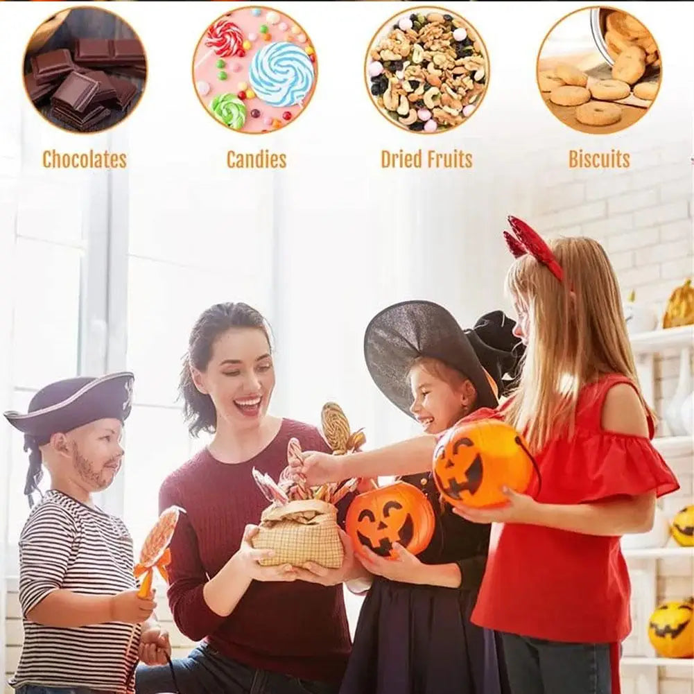 Halloween Pumpkin Bucket  Portable Candy Basket Halloween Ghost Festival Bar Home Decor Sugar Filling Jar Halloween Party Gift