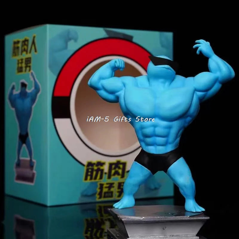 Pokemon Toys GYM Figurines Cartoon Fitness Muscle Man Action Figure Charmander Bulbasuar Squirtle Gengar Fit Model Anime Toys