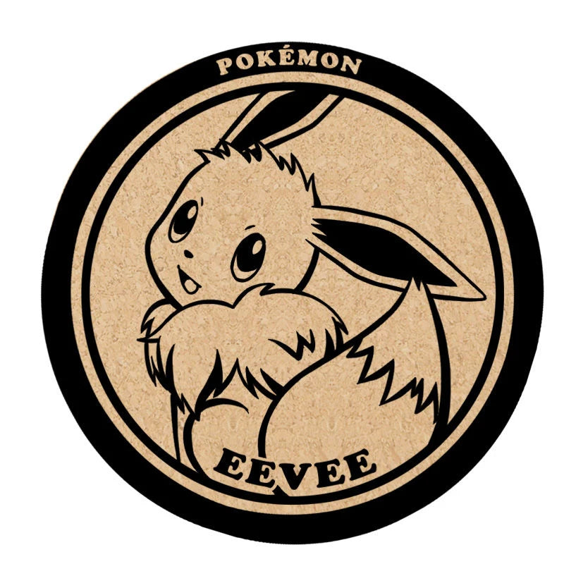 Pokemon Animation Game Peripheral Toys Cork Coaster Anti-slip Mats Q-Version Action Model Figures Colletion
