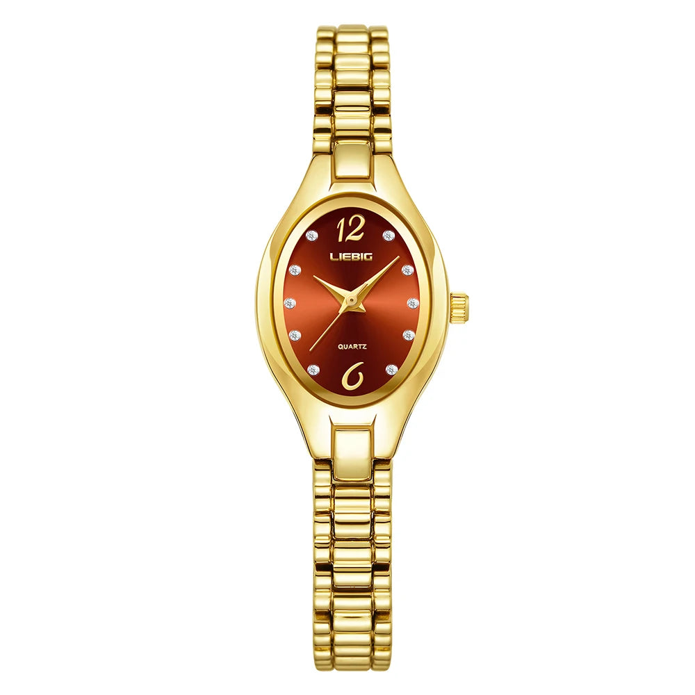 LIEBIG Stainless Steel Strap Quartz Watch Top Brand Luxury Elegant Wristwatches Fashion Automatic Watches For Women Reloj Mujer