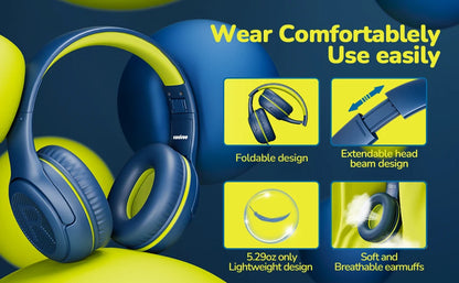 1/2/3Pcs AWATRUE AT2 Kids Headphones Wired Toddler Headsets with Mic Over-Ear Headphone Foldable on-Ear Design for PC,Laptop