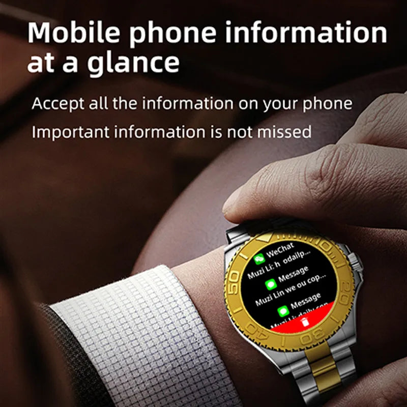 Aiweile AW46 Smartwatch Smart Watch Man 1.32 Inch HD AMOLED Screen Sports Modes Bluetooth Call for Android Yacht Range Master