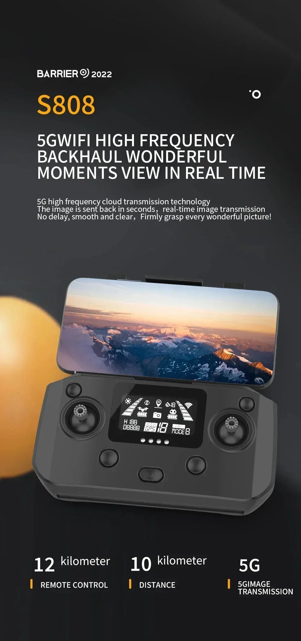 For Dji S808 PRO Drone 5G GPS Professional 8K Dual Camera 3-axis Anti-Shake Gimbal Obstacle Avoidance Wifi FPV Brushless Drone