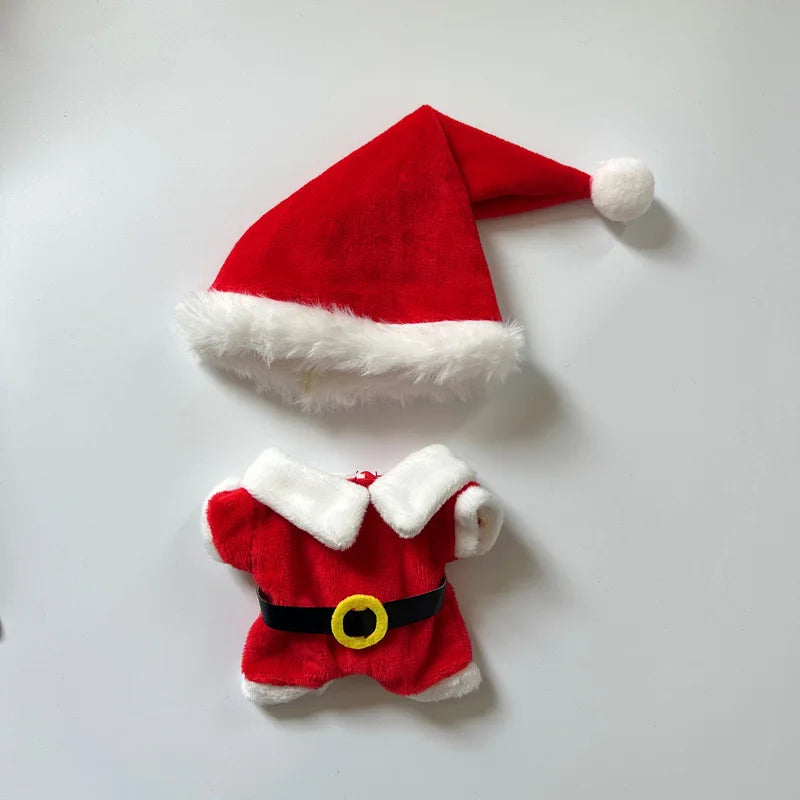 17cm LABUBU Christmas Santa Outfit - Gen1-3 Doll Clothes Set for Vinyl Figures, Festive Santa Costume with Accessories
