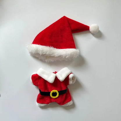 17cm LABUBU Christmas Santa Outfit - Gen1-3 Doll Clothes Set for Vinyl Figures, Festive Santa Costume with Accessories