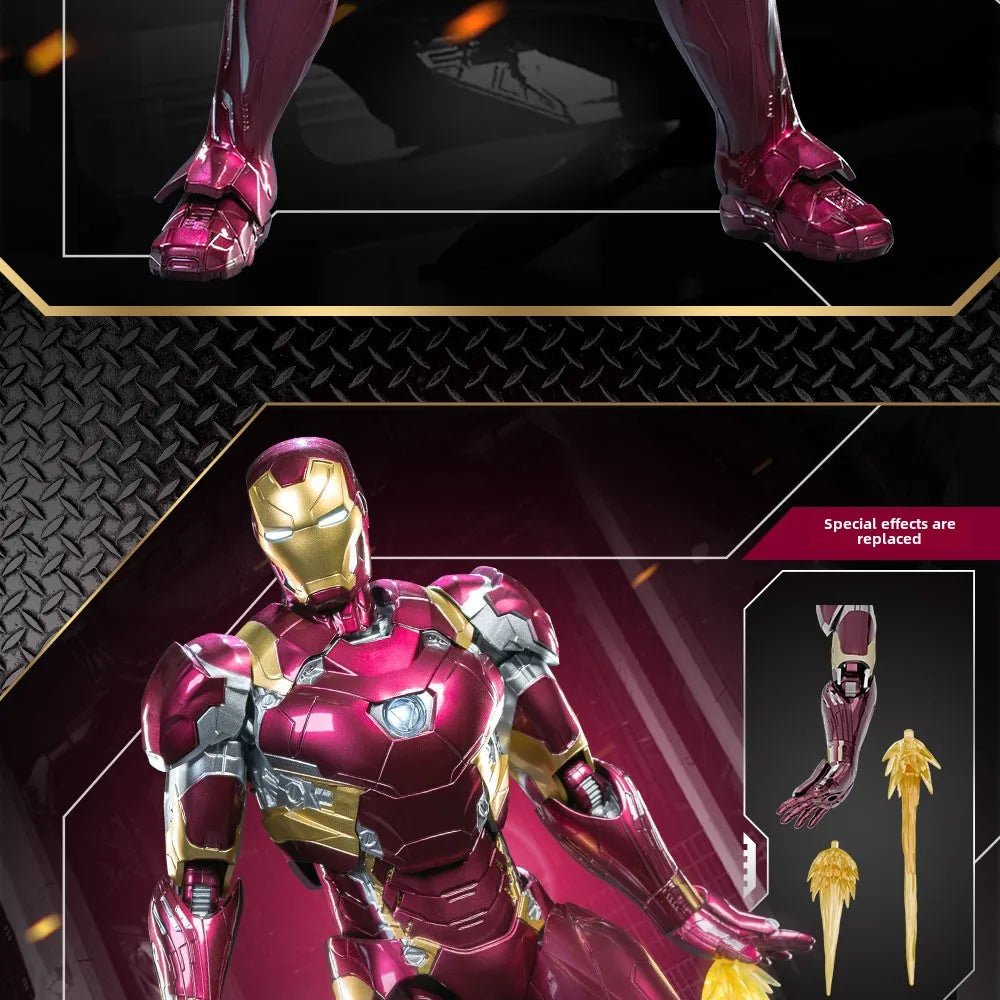Marvel Iron Man MK46 Assembled Model 10in 1/7 scale Action Figures Reactors can emit light Collect Ornament Boy Toy Gift