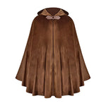 Men's Velvet Cloak with Hood, Renaissance Medieval Hooded Cloak for Women, Halloween Hood Cape with Metal Loop Clasp