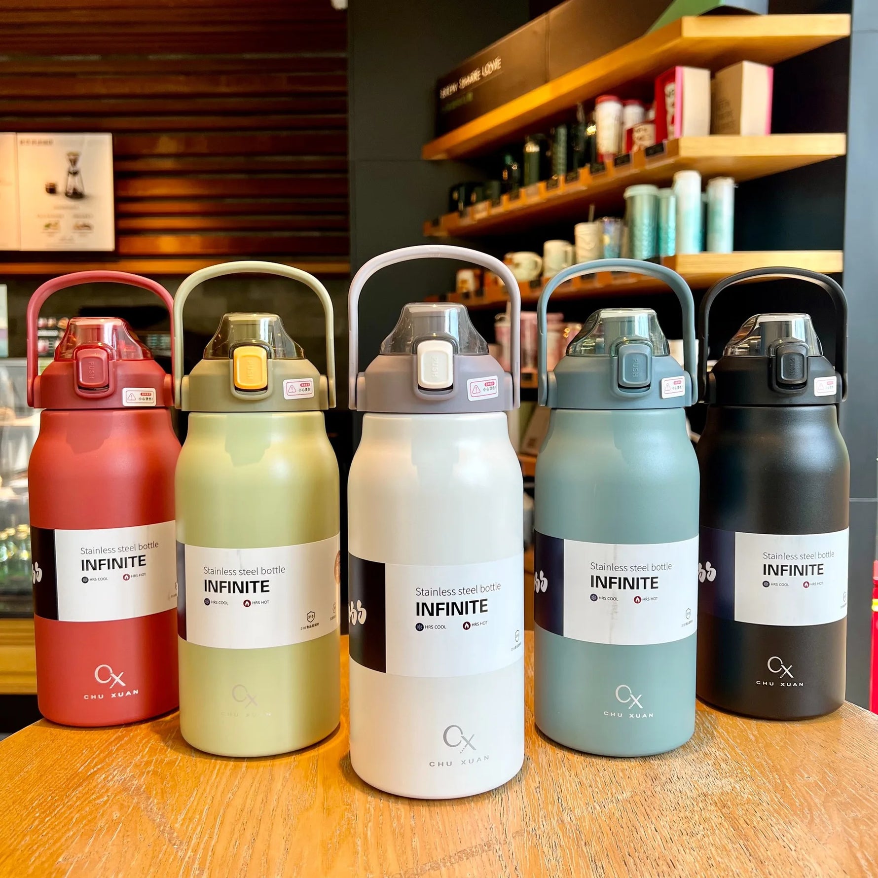 1.3L/1.7L Large Capacity Thermo Bottle Outdoor Mug Stainless Steel Thermos Water Bottle Portable Vaccum Flask Cold And Hot Tumbl