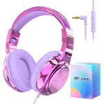 Wired Kids Headphones for School 85/94dB Volume limited Over Ear Headphones for Kids Girls Foldable Gaming Headset with Mic