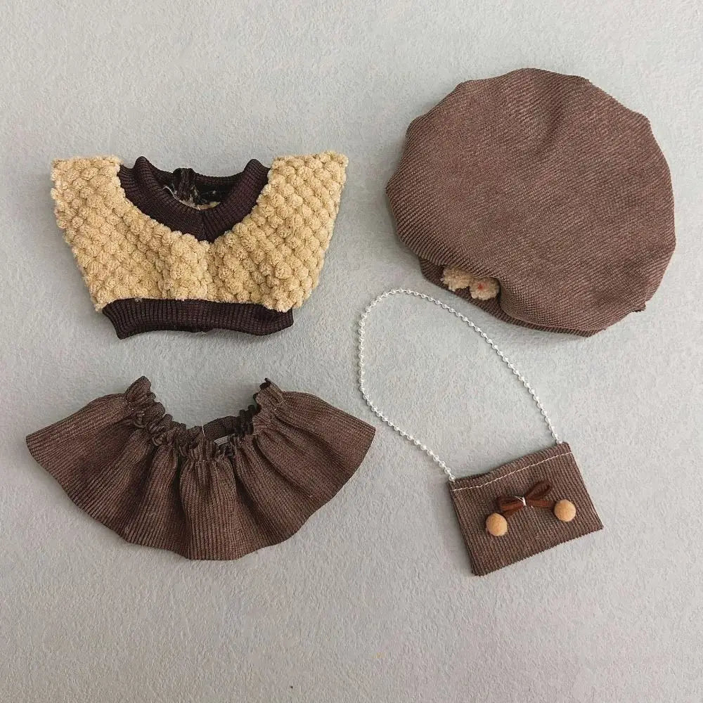 20cm Cotton Doll Lovely Princess Dresses Plush Dolls Clothes Dresses Skirt Decoration Skirt With Cartoon Headband Accessories