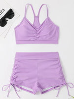 Bikiniset met hoge taille en trekkoord aan de voorkant (2025) - Damesbadkleding en strandkleding