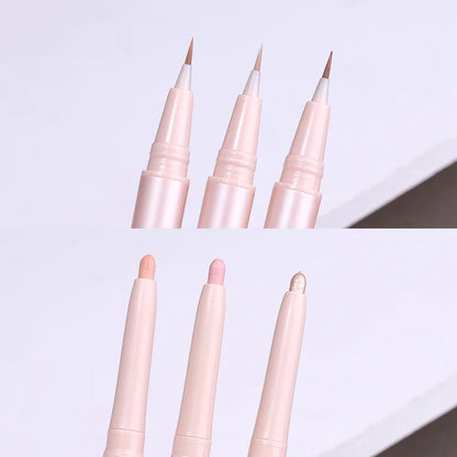 Sweetmint Mulitfuntiona Double Ended Lying Silkworm Pencil Highlighter Makeup Pen Nude Liquid Contour Liner Eye Brightener Stick