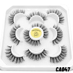 GROINNEYA 5/7 pairs Eyelashes 3D Natural False Lashes Fluffy Soft Cross Manga Lashes Wispy Natural Eyelash Extension Makeup