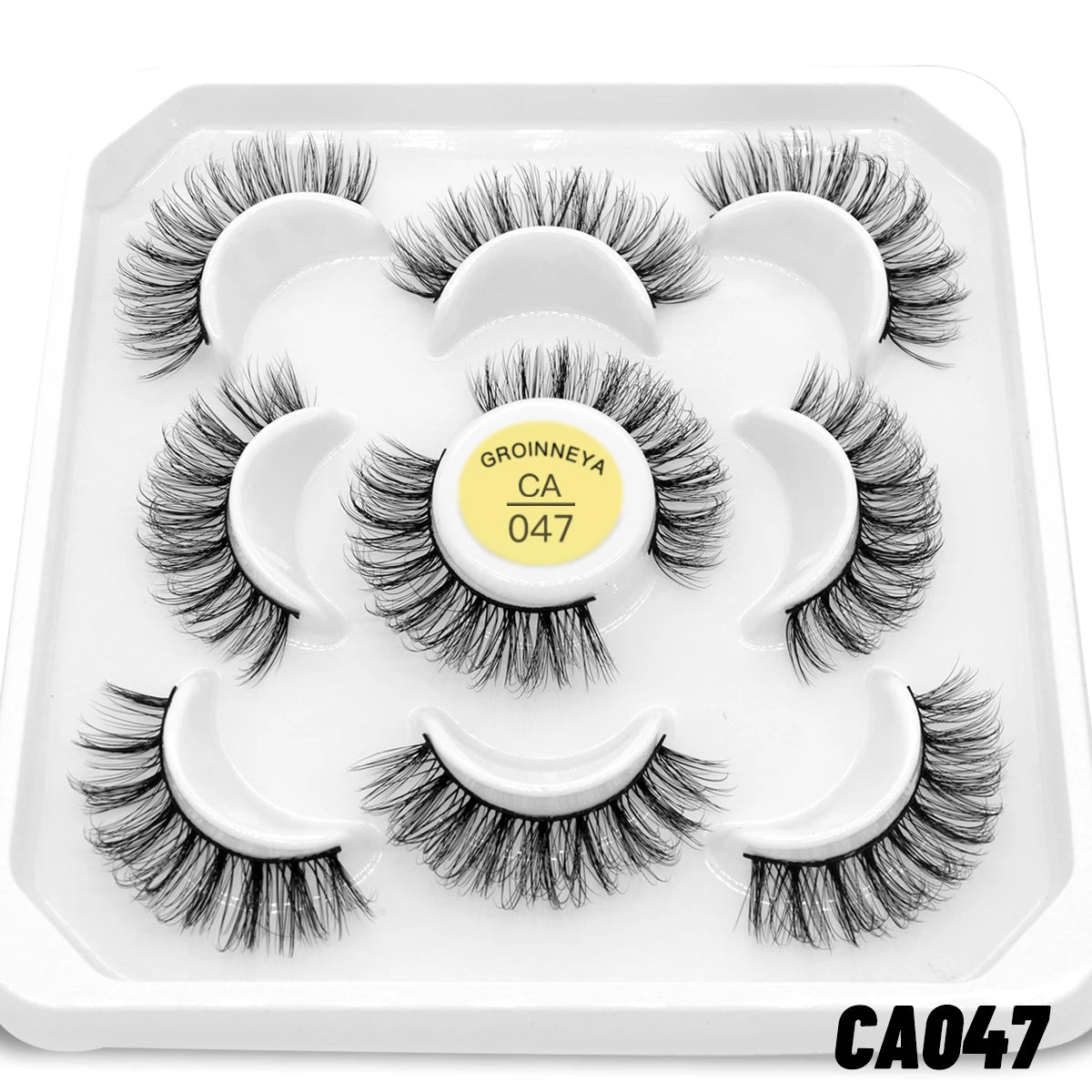 GROINNEYA 5/7 pairs Eyelashes 3D Natural False Lashes Fluffy Soft Cross Manga Lashes Wispy Natural Eyelash Extension Makeup