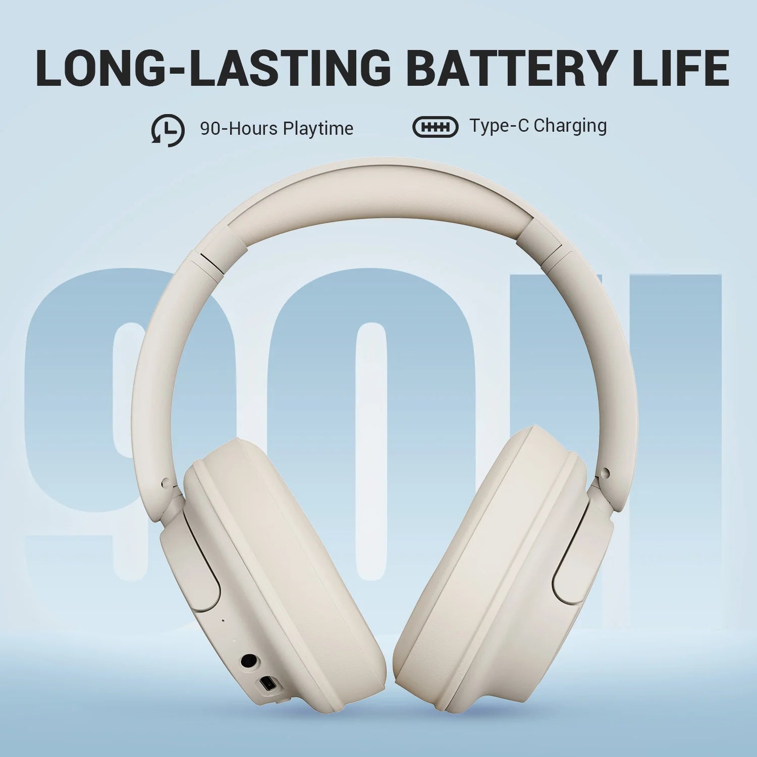 Oneodio SuperEQ V16 Wireless Headphones Bluetooth 5.3 Over Ear Headset With Mic Bass/Pop Mode Hi-Res Foldable Headphones 90H