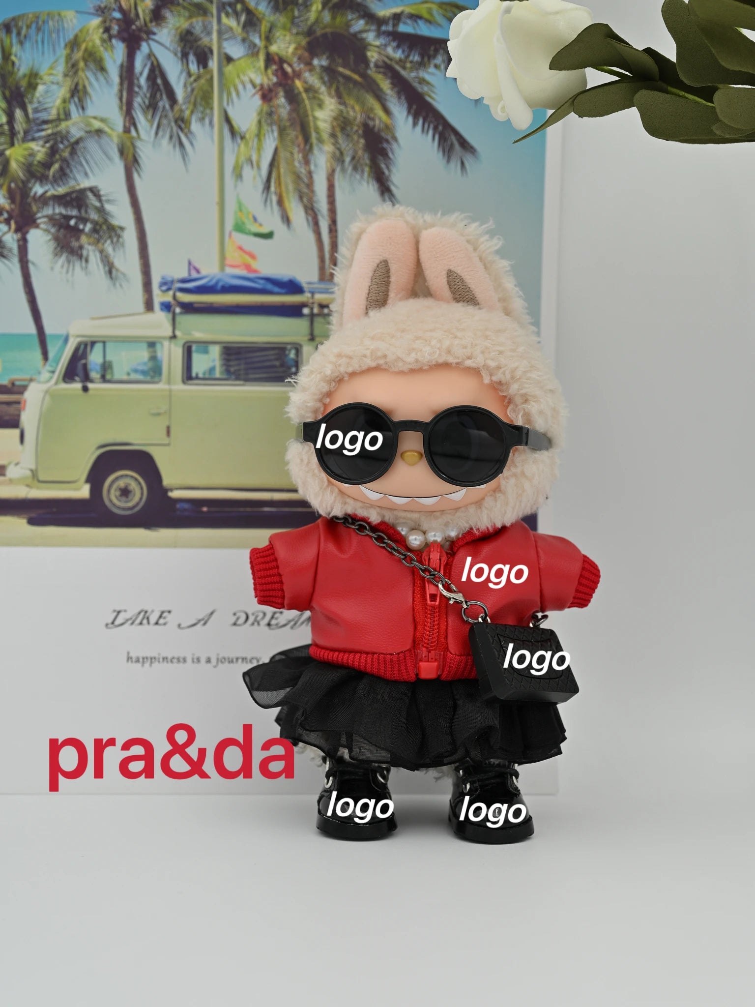 Labubu Haute Couture 17cm Doll Clothing| Gen1-3 Compatible | Designer Outfit with Mini Hat, Glasses & Shoes | Collectible Set