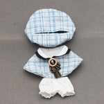 Mini Doll'S Clothes Outfit Accessories For Korea Kpop Exo 15-17cm Labubu Classic Grid Style Dress Cloak Set Beret Clothing Gift