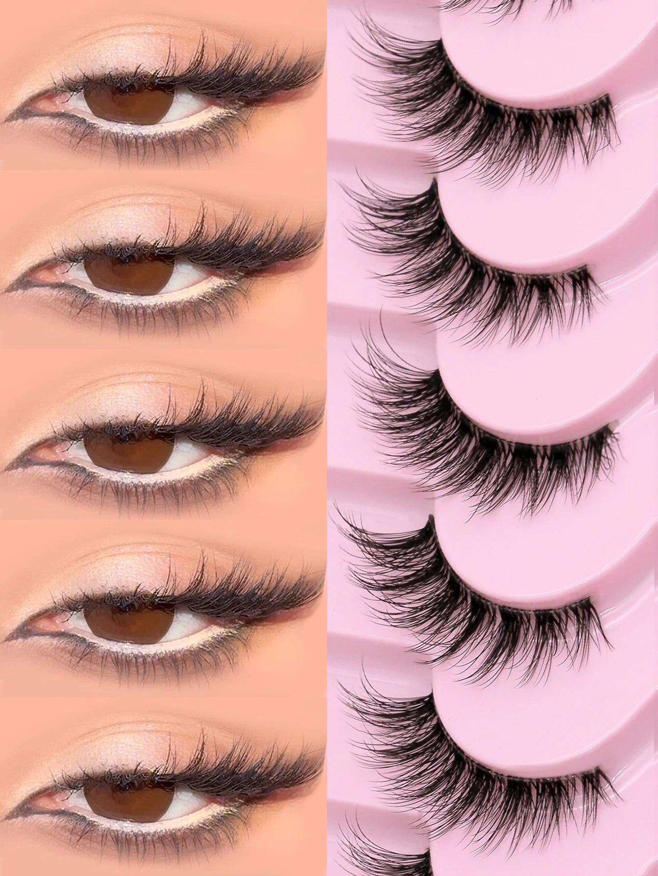GROINNEYA Cat Eye Lashes Create Natural Look Half Eye Lashes With Winged Ends For Extended Eyelash For Daily Use