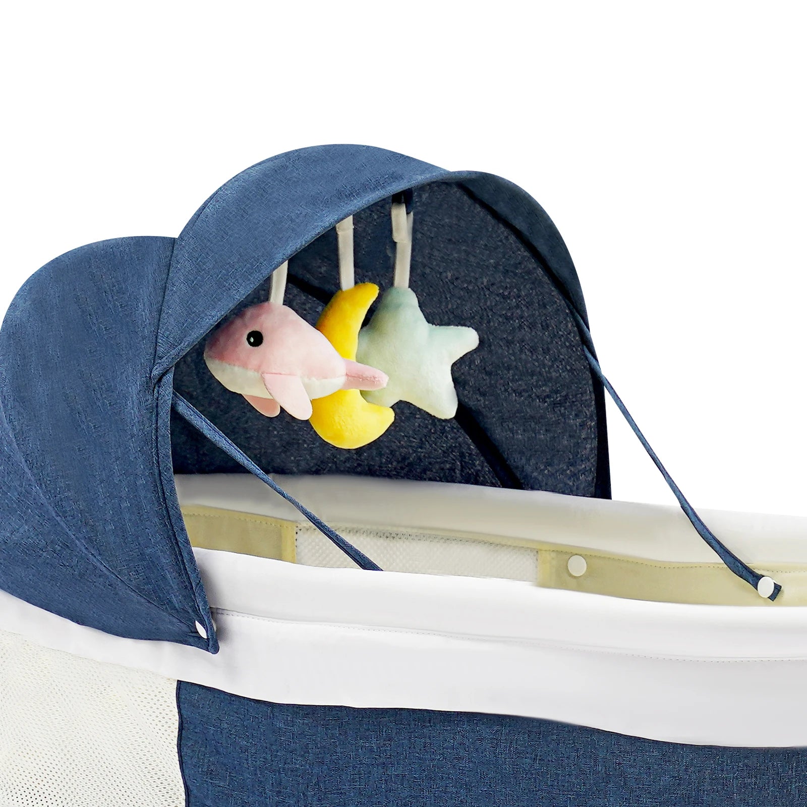Portable Electric Baby Bed Cradle 0–12 Months – Blue