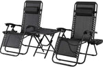 Homfa Folding Sun Lounger Set with Table
