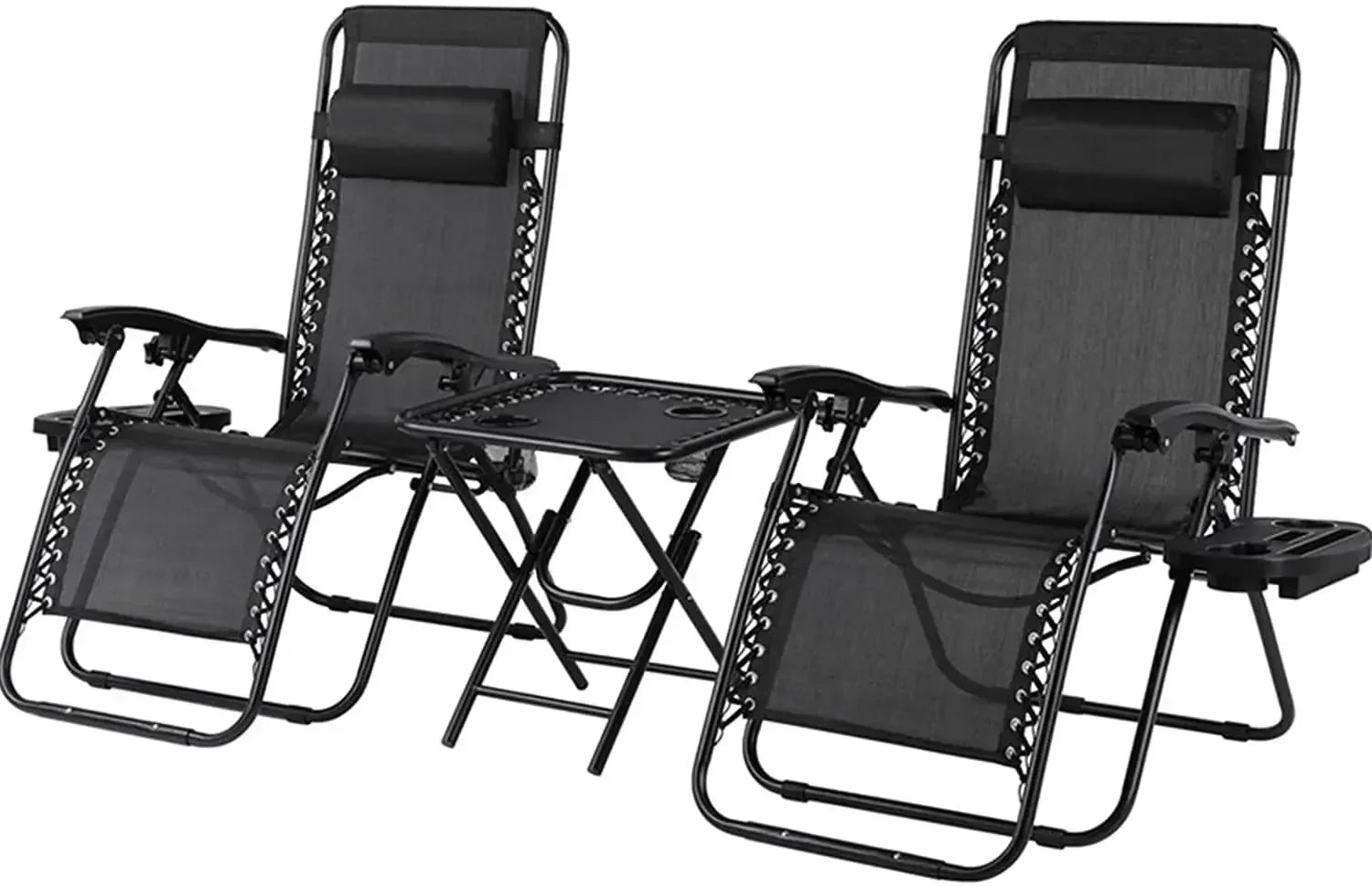 Homfa Folding Sun Lounger Set with Table
