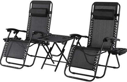 Ensemble de chaises longues pliantes Homfa avec table