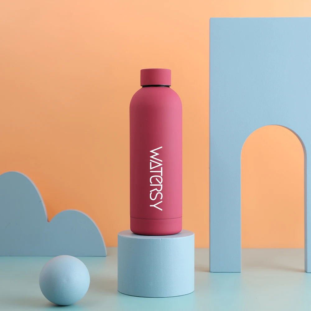 Watersy 500ML/17oz Stainless Steel Small Mouth Thermals Vacuum Portable Leak-proof Sports Water Bottle Gym Kettle