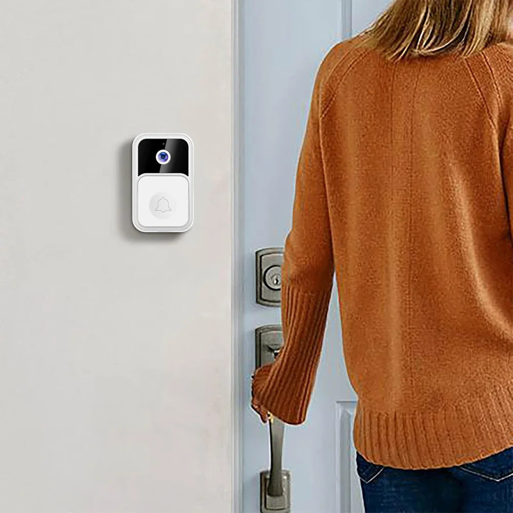New Smart Video Doorbell Camera with Chime WiFi Wireless Night Vision Indoor Security Two-Way Intercom Door Bell for Home Office